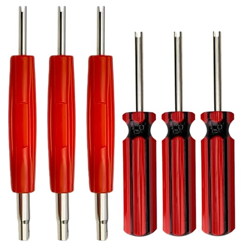 6Pcs Valve Stem Removal Tool - Premium Single &Dual Heads Valve Core Remover,Great Valve Core Tool for Schrader Valve Cores