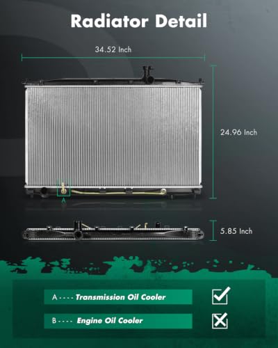SCITOO 2897 Engine Coolant Radiator Assembly for Hyundai Santa Fe 2007-2009