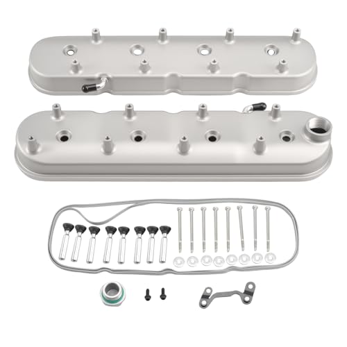 Cast Aluminum Valve Covers with Coil Mounts - color: Sliver, size: GM LS1-LS6