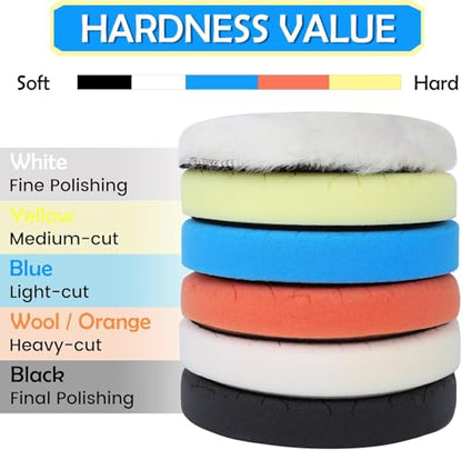 IPELY 6 Pcs Buffing Pads, Polishing Pads, Buffer Pads for Polishing and Waxing - size: 3 Inch