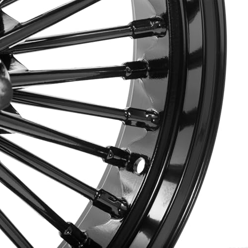 TOFR 21x3.5 18x3.5 Fat Spoke Wheels Black For Harley Softail Choppers 00-22 - color: Gloss Black, size: Front:21x3.5 Rear:18x3.5