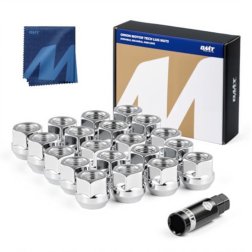 OMT 1/2"-20 Lug Nuts with Cone Seat, 20pcs Lug Nuts Set with 1 Socket Key - color: Silver, size: 1/2"-20, style: 20Pcs 0.78"Long