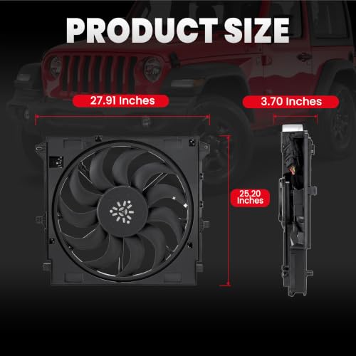 MOSTPLUS Radiator Cooling Fan Assembly, 3-PIN Electric Cooling Fan, Compatible with Chevrolet Colorado GMC Canyon 2015-2022, Replaces OE 22980299 22980297 GM3115304 - style: 2015-2022 Chevy Colorado