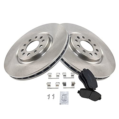TRQ Front Brake Pad and Rotor Set Ceramic Vented Rotors - style: BKA14196