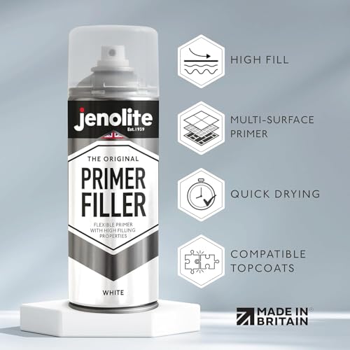 JENOLITE Primer Filler Aerosol, Quick-Drying Multi-Surface, White 1x13.5oz - color: White