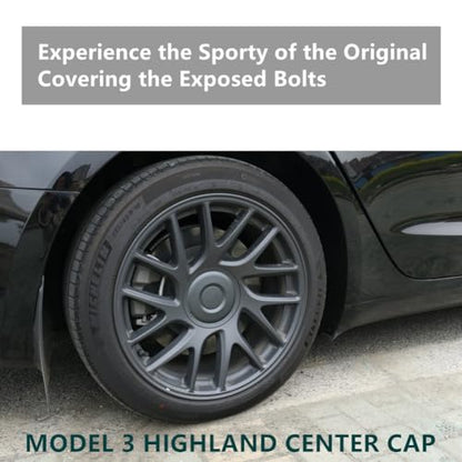 Wheel Center Cap ，for Tesla Model 3 2024 2025 2026 Highland Wheel Hub Caps Wheel Center Cover Model 3 Replacement Exterior Accessories - Set of 4