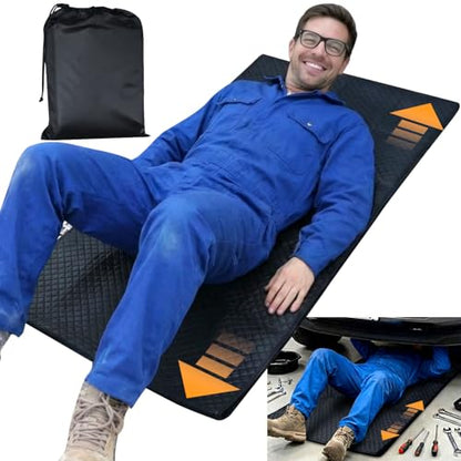 Rolling Creeper Mat, 145×67cm Portable Under Car Repair Pad - color: Black