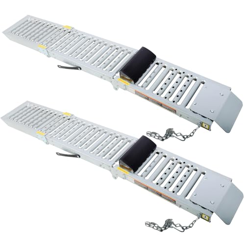 2 Sets Foldable Ferruginous Car Ramp - Portable Lightweight Ramps for Vehicles