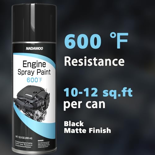 NADAMOO High‑Temperature Matte Black Spray Paint for Auto Engine Blocks