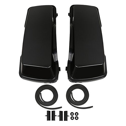 TCMT Unpainted 5" Stretched Extended Hard Saddlebags Fit For Harley Touring Models CVO Road Glide Road King Street Glide Electra Glide Ultra Classic 1994-2013 - color: Unpainted Black(No Latches)