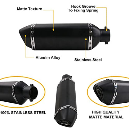 PACEWALKER Motorcycle Exhaust Muffler 1.5-2" Inlet, 38,51mm, Matt Black - size: Matt black