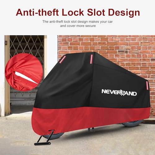 NEVERLAND Motorcycle Cover 300D Waterproof Outdoor All Weather Protectio - size: XL