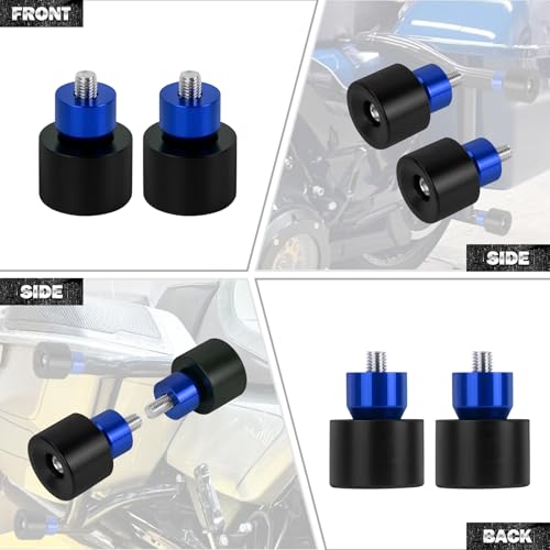 Crash Bar Slider Ends Frame Sliders Fit for Harley M12 Screw - color: #2 Blue