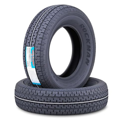 ROCKMAN Heavy Duty Trailer Tire ST205/75R15 10-Ply Load Range E 110M, Set2 - size: ST205/75R15/10PR