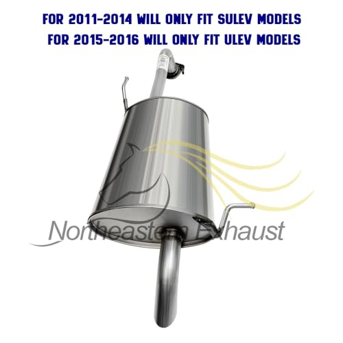 Exhaust Muffler Compatible for 2011-2016 Hyundai Elantra 1.8L | Stainless Steel | Northeastern Exhaust | Free Gaskets Included | Automotive Replacement Part | Direct-Fit - color: Rear Muffler