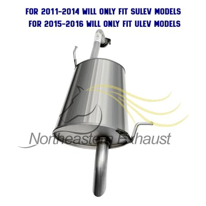 Exhaust Muffler Compatible for 2011-2016 Hyundai Elantra 1.8L | Stainless Steel | Northeastern Exhaust | Free Gaskets Included | Automotive Replacement Part | Direct-Fit - color: Rear Muffler
