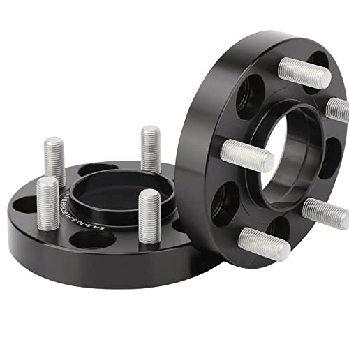 KSP 5X4.5 25mm Wheel Spacers for Mustang GT500 GT350, 1 inch 5x114.3mm Tire Spacers Adapters with 70.5mm Hub Bore with M14x1.5 Thread Pitch Fit for 2015-2026 Explorer Aviator Mach 1 Black 4PCS - size: 2015-2024 Mustang