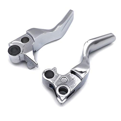 HTTMT- Chrome Shorty Brake Clutch Levers Compatible with Harley 96-03 XL/96-07 Dyna Touring/96-07 Softail 45075-07, 55798-10A [P/N: MT241-027ST-CD]