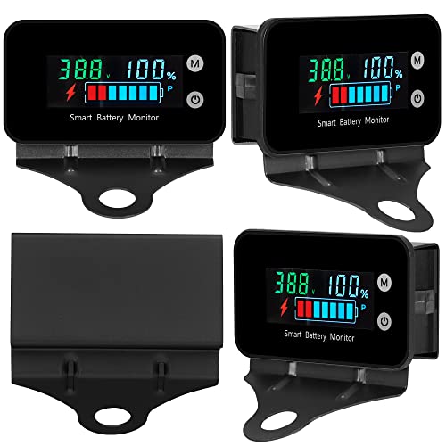 IPX7 Waterproof 7-100v Battery Tester with Mounting Bracket and Alarm &Temp - color: Multicolored