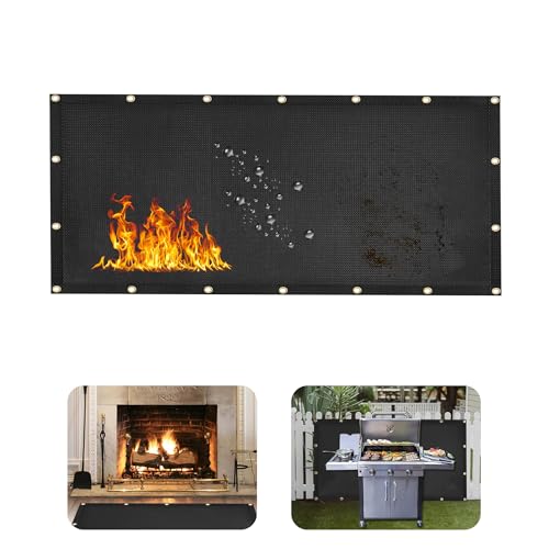 3' X 6' Grill Heat Shield for Deck Railing, Fireproof Heat Shield for Grill - color: Black, size: 3x6ft