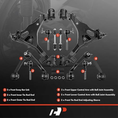 A-Premium 12Pcs Suspension Kit, Upper Lower Control Arm, Lower Ball Joint