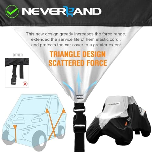 Neverland UTV Cover Waterproof 300D Heavy Duty 2-3 Seater/4-6 Seater 4 Door Side by Side Covers All Weather Protection Compatible with Polaris RZR Can-Am Maverick Defender Kawasaki - size: M: 126"Lx 65"Wx 73"H (Single row seat)