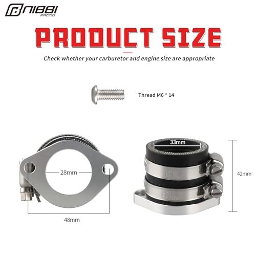 NIBBI Carburetor Intake Manifold for CG Engine 33mm Motorcycle - size: for CG Engine/M6*14mm