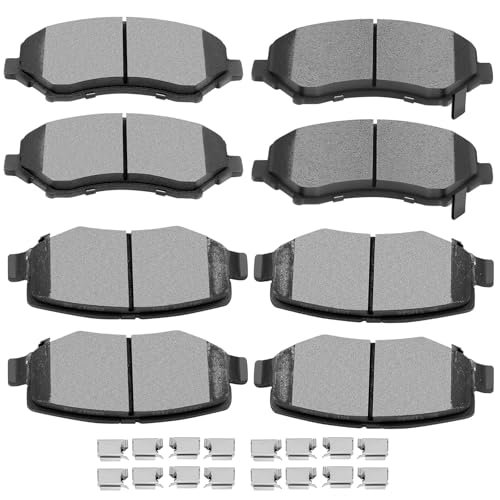 SCITOO Ceramic Brake Pads, 8pcs Front Rear For Jeep For Wrangler 2007-2017 - size: Front D1273 & Rear D1274