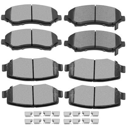 SCITOO Ceramic Brake Pads, 8pcs Front Rear For Jeep For Wrangler 2007-2017 - size: Front D1273 & Rear D1274