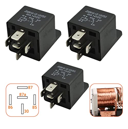 3 Pcs 00432101 5-Pin 12V 40A Multi-Purpose Relay Heavy Duty Relay - Replaces 430-300 AYP 109748X Ariens 00432101 Hustler 026237 Exmark 98-7249 1-643275 Ariens EZR1440 EZR1540 EZR1640