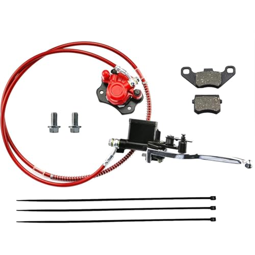 PRO BAT ATV Left Hydraulic Brake Kits with Hand Brake Master Cylinder - color: Red