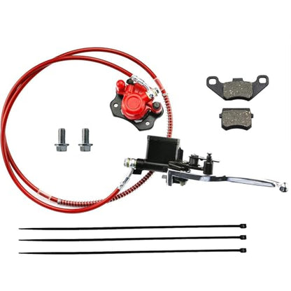 PRO BAT ATV Left Hydraulic Brake Kits with Hand Brake Master Cylinder - color: Red