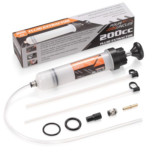 FOUR UNCLES Fluid Transfer Syringe with Flexible Hose for Oil Service - size: 200cc(58cm hose)