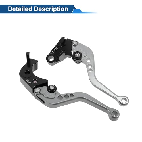 Short Brake Clutch Levers for Kawasaki Z1000SX/NINJA 1000/Tourer 2011-2016 Adjustable Motorcycle Handlebar Brake Lever Aluminum Alloy Titanium Tone - color: Titanium Tone