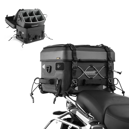 Rhinowalk Motorcycle Tail Bag with Camera Insert Waterproof Modular Storage for Photography Gear and Everyday Use (Combo MFT2301: 36L Hard Shell Case + 22L Shockproof Camera Insert) - style: Camera Bag Combo Mft2301
