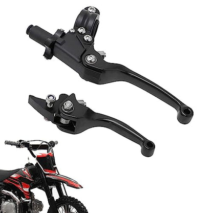 JFG RACING Motorcycle Brake Clutch Lever 7/8'' 22mm Folding Levers Aluminum Alloy Universal for CRF50 KLX SSR TTR 110 125 150 200 250cc Dirt Pit Bike ATV Mini Bike Black - color: Black