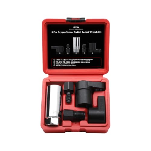 5 Pcs Automotive Oxygen Sensor Socket Wrench Remover tool and Thread Chaser Set