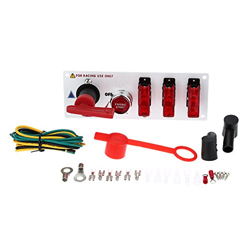 Jtron® Dc12v Flip-up Start Ignition Three Combination Switch Panel and Accessories for Racing Sport