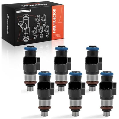 A-Premium 4 Holes Set of 6 Fuel Injectors Compatible with Ford