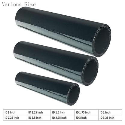 ID 3 inch Straight Silicone Hose Coupler (8 inch Length) with 2Pcs Clamps - size: ID: 3"(76.2mm)