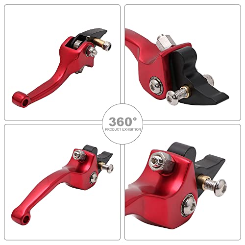 JFG RACING Motorcycle Clutch Brake Lever 7/8'' 22mm Folding Levers Aluminum Alloy Universal for 110cc 125cc 140cc 150cc SSR Apollo RFZ 125 DBX18/19 Xpro Coolster Thumpstar Baja Dirt Pit Bike Red - color: Red