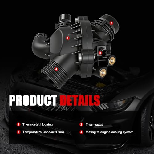 Engine Coolant Thermostat Housing Assembly Compatible with BMW E70 X5 2007-2010 E71/E72 X6 2008-2010 3.0L,Replaces#11537550172 902-5154 - size: 902-5154