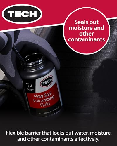 TECH Flow-Seal Tire Repair Cement, Fast-Drying Vulcanizing Fluid, 7oz