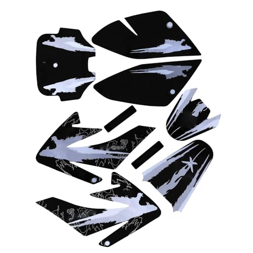 CRF70 Graphics Kit for 70cc–160cc Dirt Bikes – 9-Piece Set – Durable Plastic Decals for Thumpstar, Pitpro, Atomik, TaoTao, SSR, and More (Silver) - color: Silver