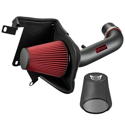EVIL ENERGY Cold Air Intake Compatible for 2007-2011 Jeep Wrangler JK 3.8L, Includes Heat Shield & Pre-Filter, Black
