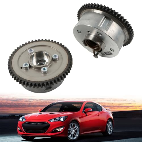 24350-25000 24370-2G000 Intake Exhaust Camshaft Sprocket VVT Timing Gear 2pcs Compatible with Hyundai Genesis Coupe Santa Fe Sonata Tucson 2.4L Engine After-Market Parts - color: 24350-25000