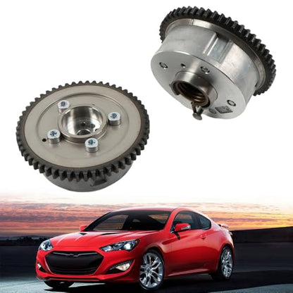 24350-25000 24370-2G000 Intake Exhaust Camshaft Sprocket VVT Timing Gear 2pcs Compatible with Hyundai Genesis Coupe Santa Fe Sonata Tucson 2.4L Engine After-Market Parts - color: 24350-25000