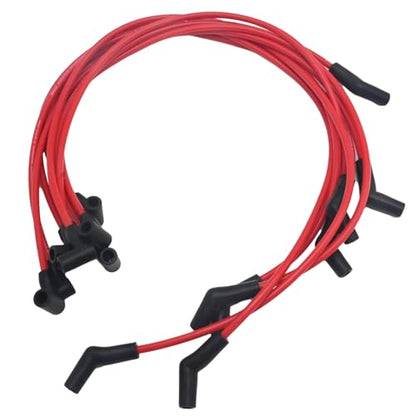 8mm 8Pcs Spark Plug Wire Set with 45-Degree Boot Replacement for Chevy Big Block BBC 366 396 427 454 502 HEI 1965-1985 Replacement for GMC All Models