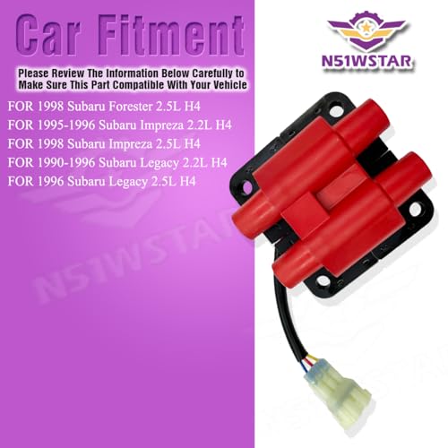 Performance JDM Ignition Coil Pack Set Of 1 Compatible With Subaru Forester Impreza Legacy 2.2 2.5 H4 Replacement For 22433-AA240 22433-AA370 UF159