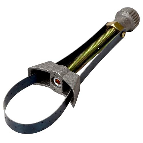 Oil Filter Strap Wrench Removal Tool – Auto Car Adjustable Oil Filter Remover Strap 60–120mm Diameter with Heavy Duty Cap Spanner Wrench, Tool for Truck, Car, fit for Honda Yamaha Suzuki, 1pc